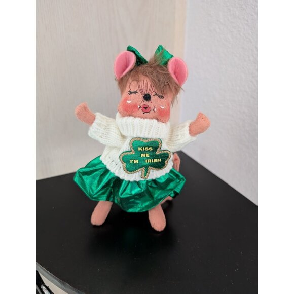 Annalee Dolls 6" “Kiss Me I’m Irish” Girl Mouse – St. Patrick’s Day Collectible - Picture 1 of 8
